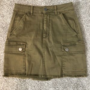 Green jean skirt from Garage